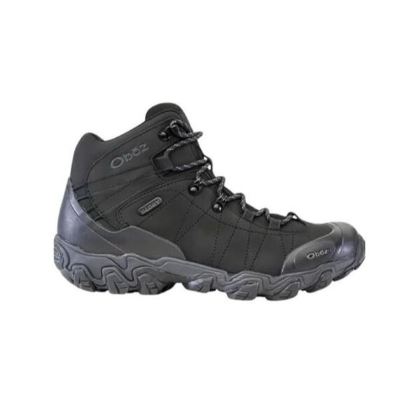 Oboz Bridger Mid B-DRY Men’s Black Sea Waterproof Leather Hiking Boots Size 10.5